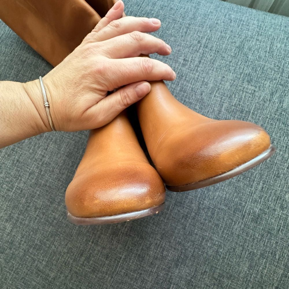J. CREW Tall Slouch Leather Willa Boots in Burnished Sand Size 6 - Picture 14 of 15